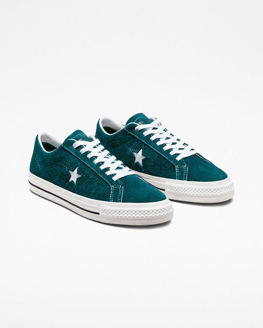 Zapatillas Skate Converse One Star Pro Vintage Suede Hombre Verde Negras Blancas | PE L045WE